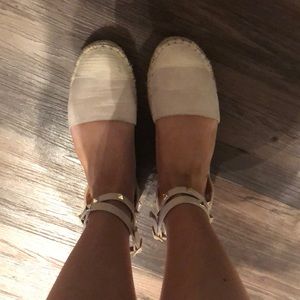 Espadrille light blush flats
